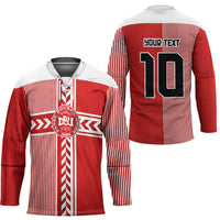 Custom Denmark National Football Hockey Jersey The Red and Whites Sporty Style - Wonder Print Shop