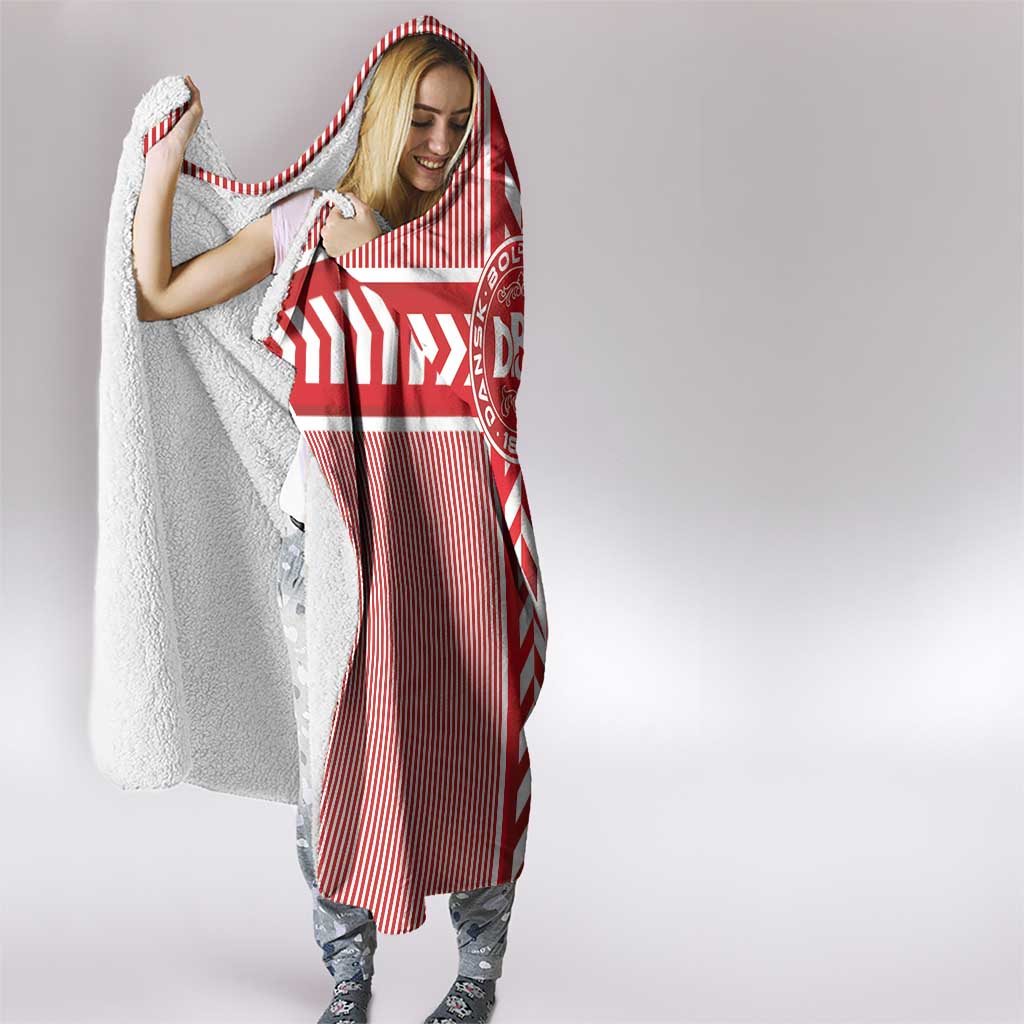 Denmark National Football Hooded Blanket The Red and Whites Sporty Style - Wonder Print Shop