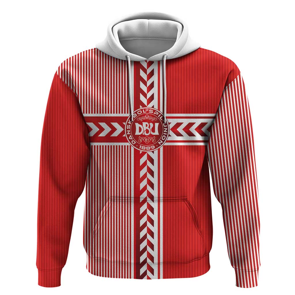 Custom Denmark National Football Hoodie The Red and Whites Sporty Style - Wonder Print Shop