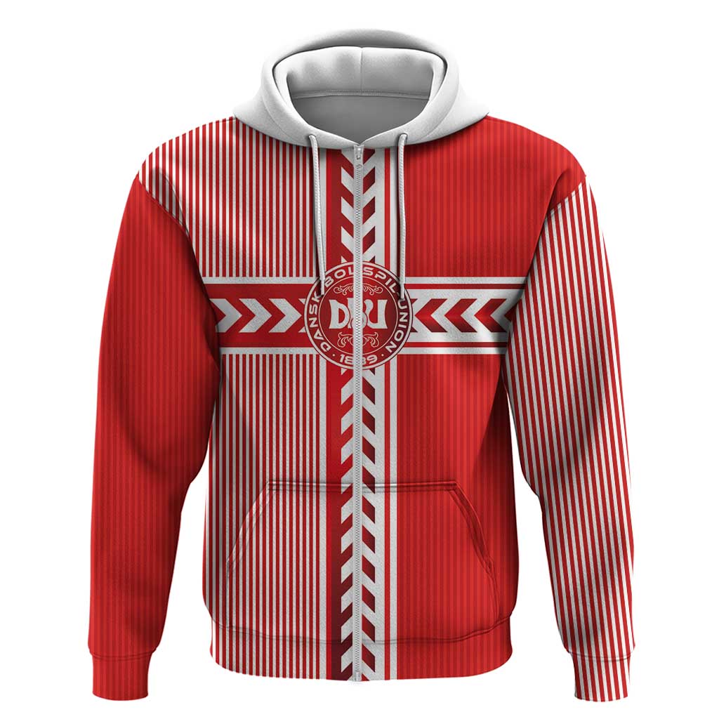 Custom Denmark National Football Hoodie The Red and Whites Sporty Style - Wonder Print Shop
