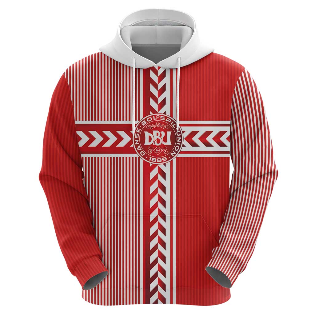 Custom Denmark National Football Hoodie The Red and Whites Sporty Style - Wonder Print Shop