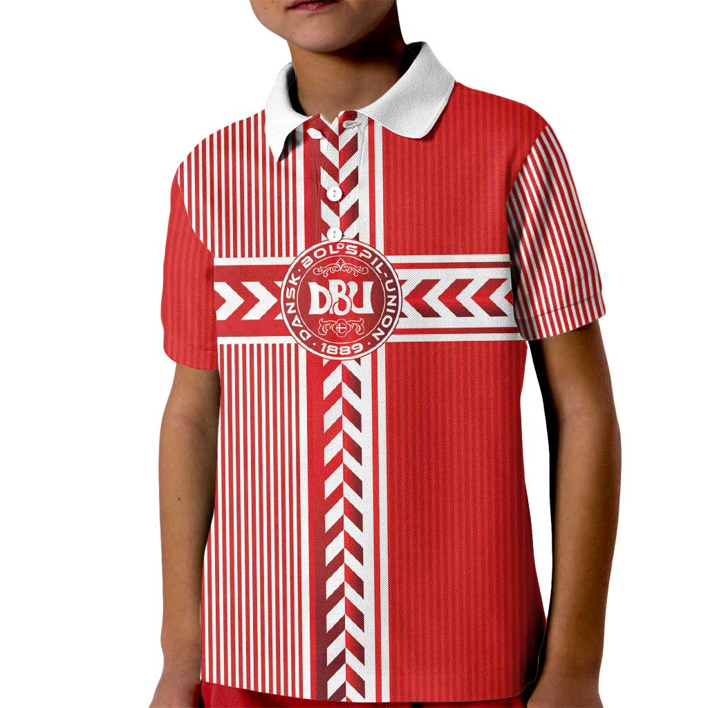 Custom Denmark National Football Kid Polo Shirt The Red and Whites Sporty Style - Wonder Print Shop