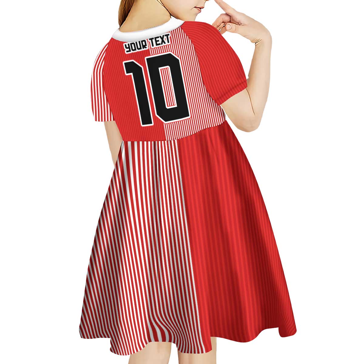 Custom Denmark National Football Kid Short Sleeve Dress The Red and Whites Sporty Style - Wonder Print Shop