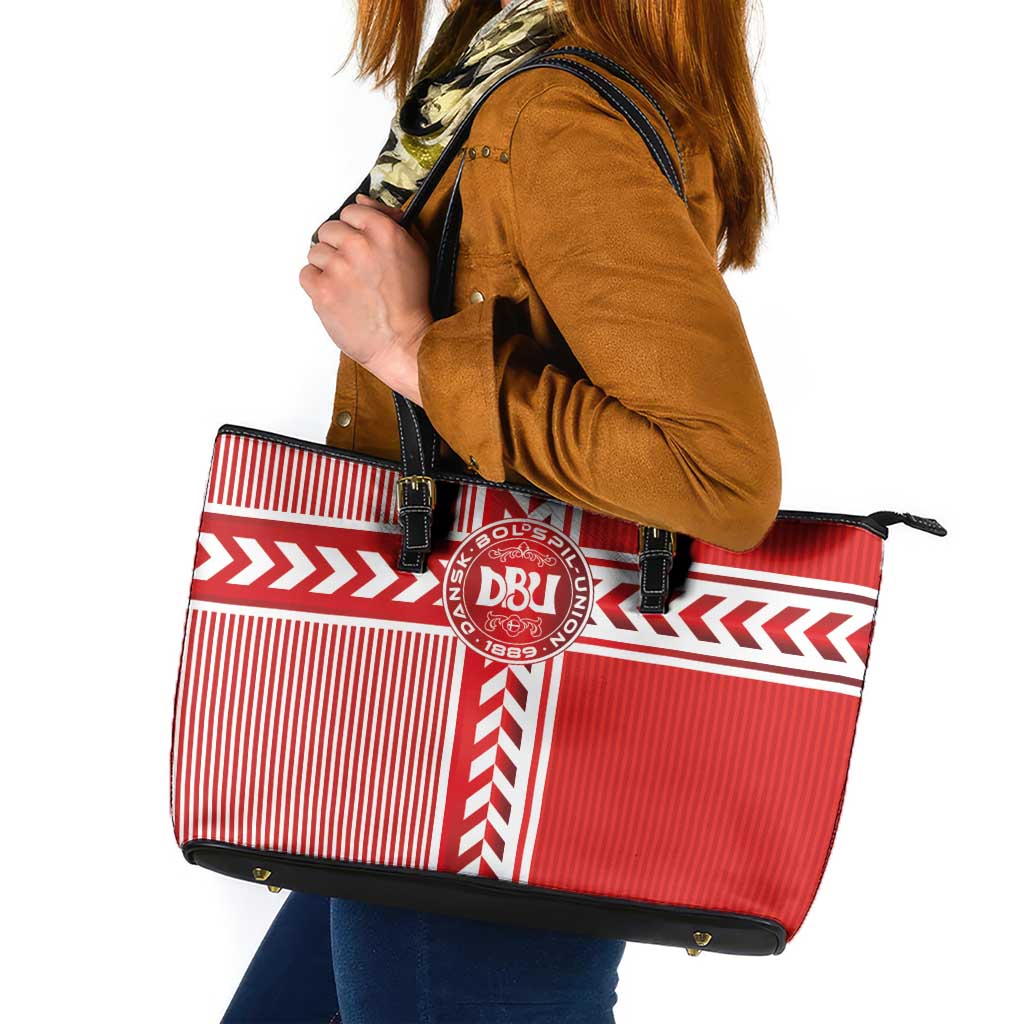 Denmark National Football Leather Tote Bag The Red and Whites Sporty Style - Wonder Print Shop