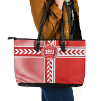 Denmark National Football Leather Tote Bag The Red and Whites Sporty Style - Wonder Print Shop