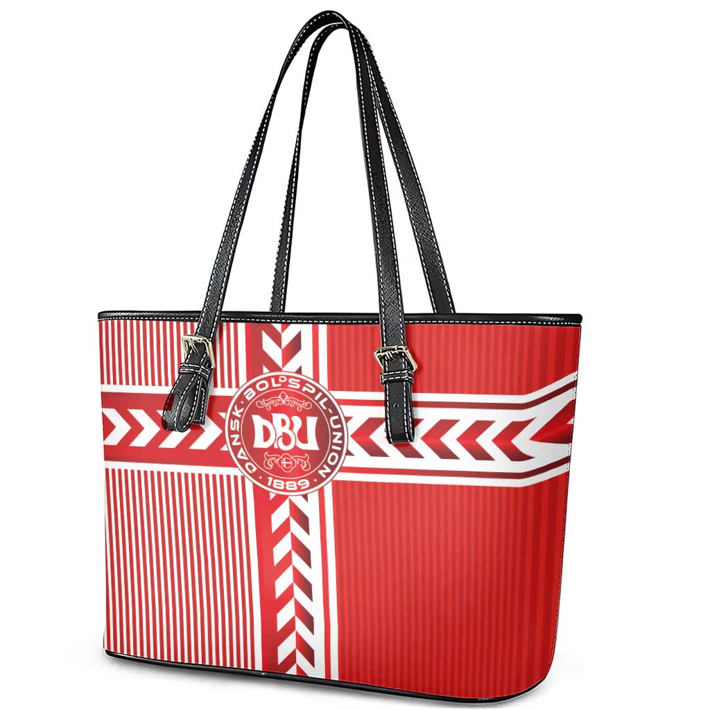 Denmark National Football Leather Tote Bag The Red and Whites Sporty Style - Wonder Print Shop