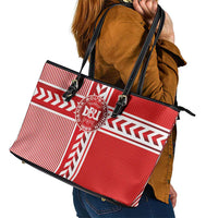 Denmark National Football Leather Tote Bag The Red and Whites Sporty Style - Wonder Print Shop