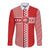 Custom Denmark National Football Long Sleeve Button Shirt The Red and Whites Sporty Style - Wonder Print Shop
