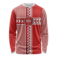 Custom Denmark National Football Long Sleeve Shirt The Red and Whites Sporty Style - Wonder Print Shop