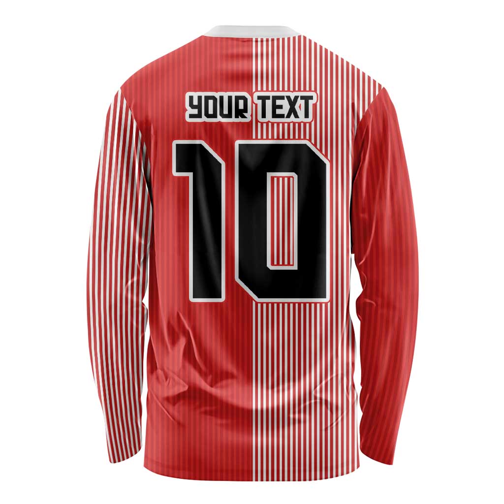 Custom Denmark National Football Long Sleeve Shirt The Red and Whites Sporty Style - Wonder Print Shop