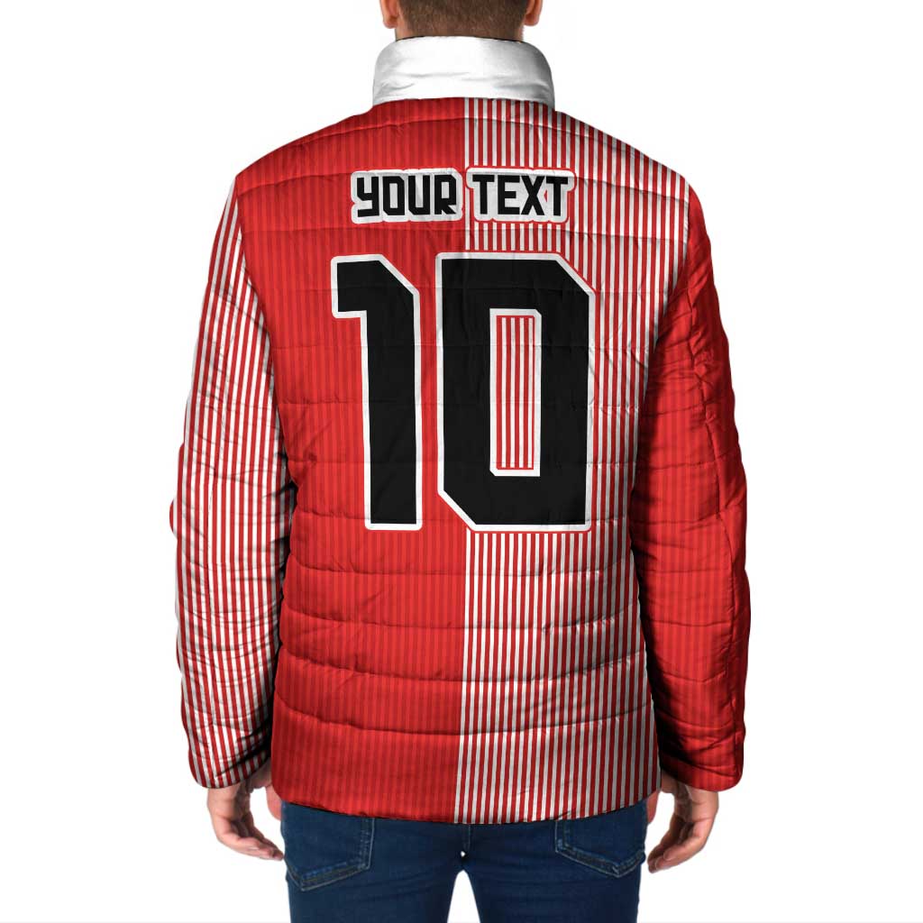 Custom Denmark National Football Padded Jacket The Red and Whites Sporty Style - Wonder Print Shop