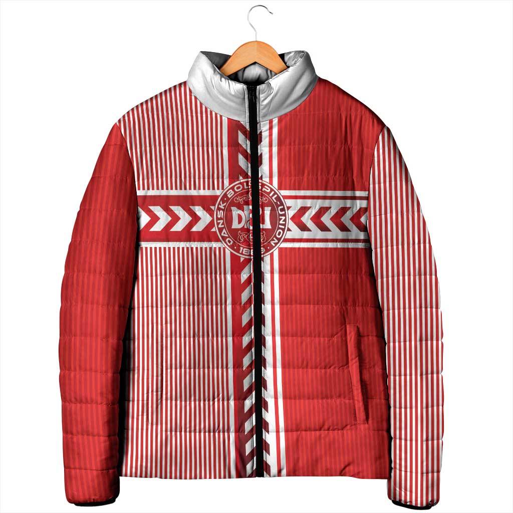 Custom Denmark National Football Padded Jacket The Red and Whites Sporty Style - Wonder Print Shop
