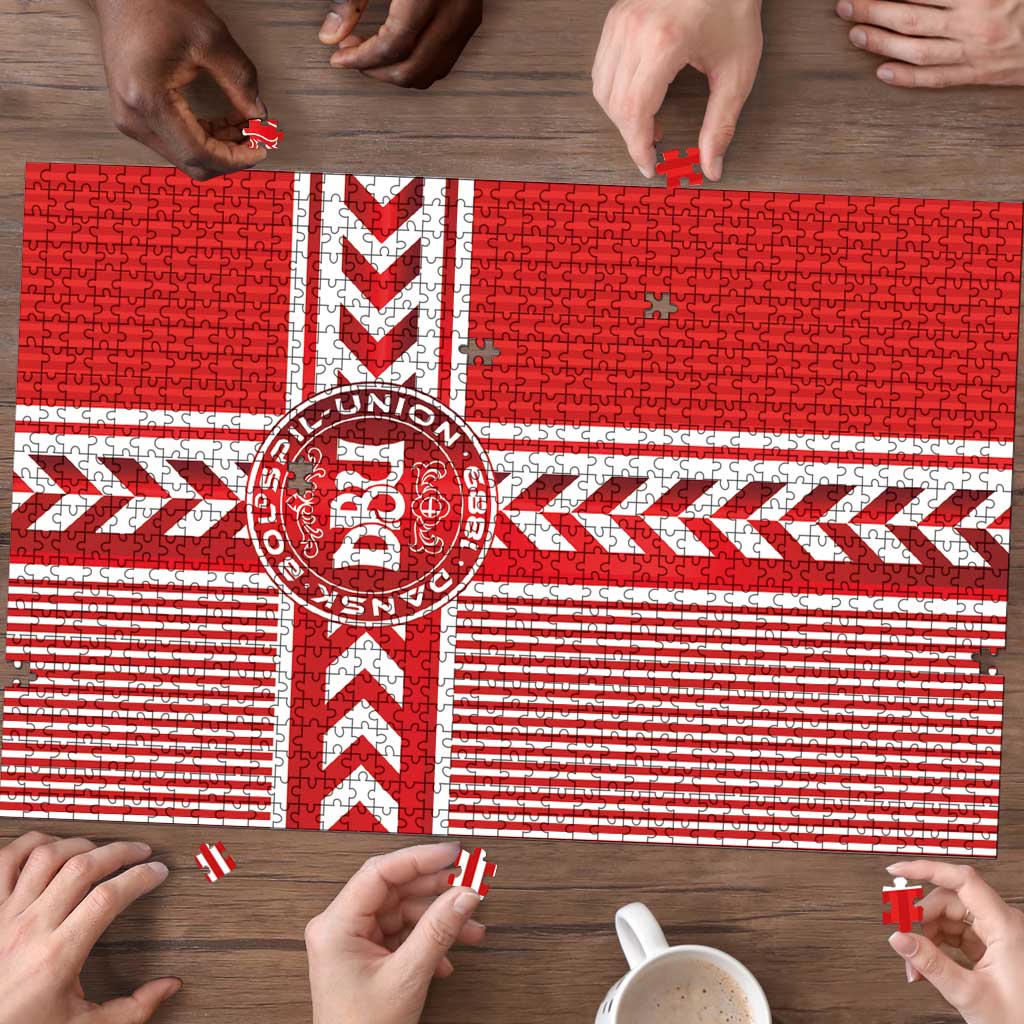 Denmark National Football Puzzle The Red and Whites Sporty Style - Wonder Print Shop