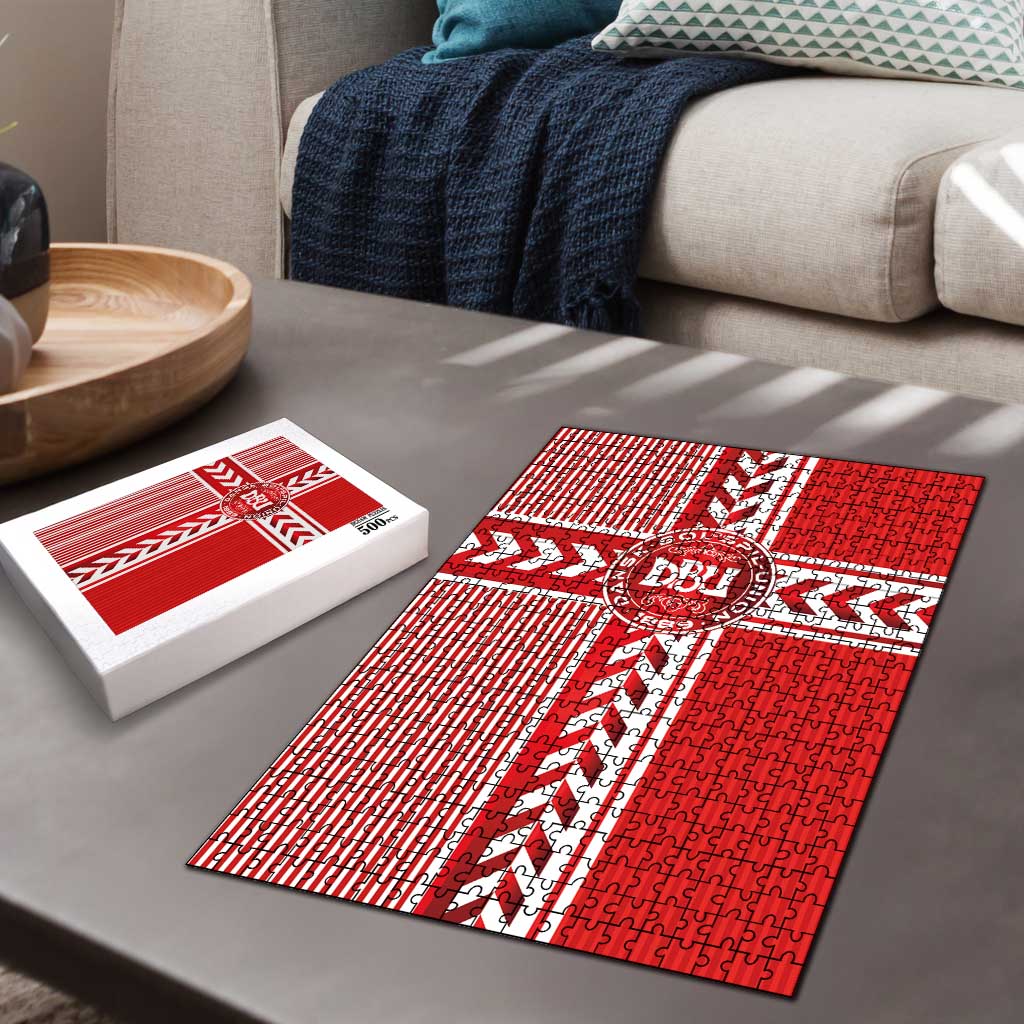 Denmark National Football Puzzle The Red and Whites Sporty Style - Wonder Print Shop