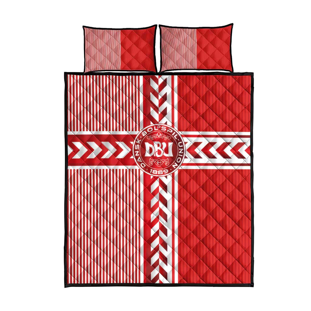 Denmark National Football Quilt Bed Set The Red and Whites Sporty Style - Wonder Print Shop