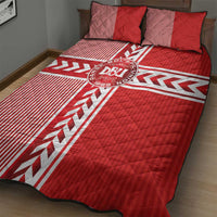 Denmark National Football Quilt Bed Set The Red and Whites Sporty Style - Wonder Print Shop