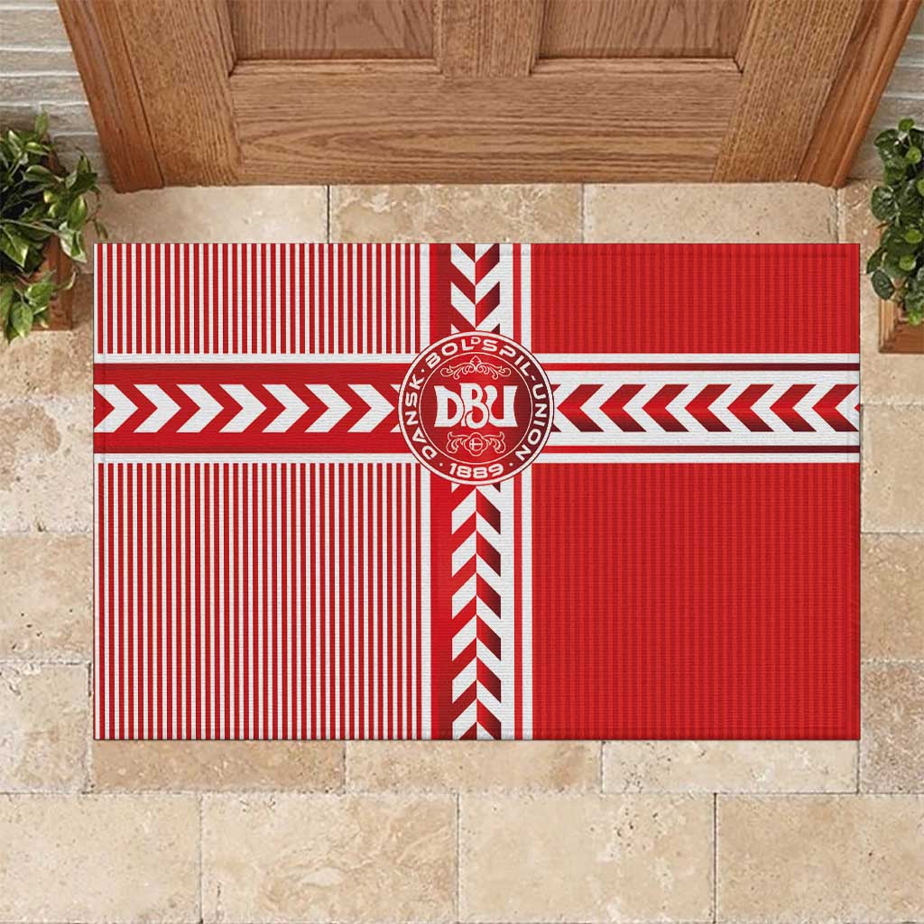Denmark National Football Rubber Doormat The Red and Whites Sporty Style - Wonder Print Shop