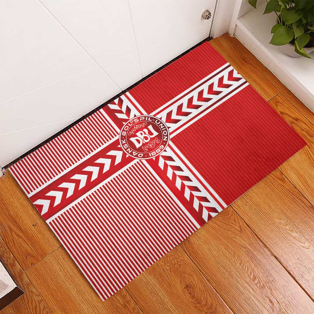 Denmark National Football Rubber Doormat The Red and Whites Sporty Style - Wonder Print Shop