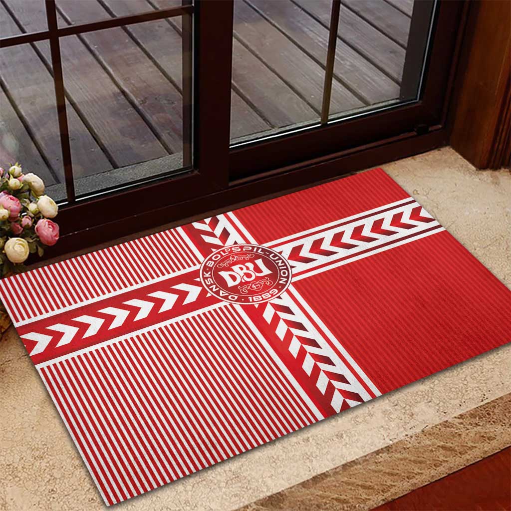Denmark National Football Rubber Doormat The Red and Whites Sporty Style - Wonder Print Shop