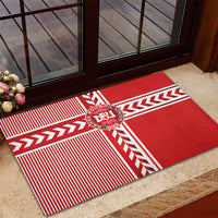 Denmark National Football Rubber Doormat The Red and Whites Sporty Style - Wonder Print Shop