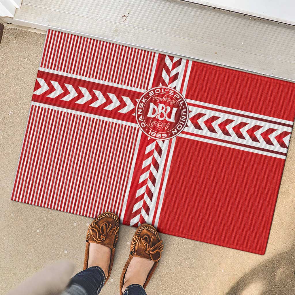 Denmark National Football Rubber Doormat The Red and Whites Sporty Style - Wonder Print Shop