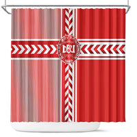 Denmark National Football Shower Curtain The Red and Whites Sporty Style - Wonder Print Shop