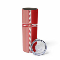 Custom Denmark National Football Skinny Tumbler The Red and Whites Sporty Style - Wonder Print Shop
