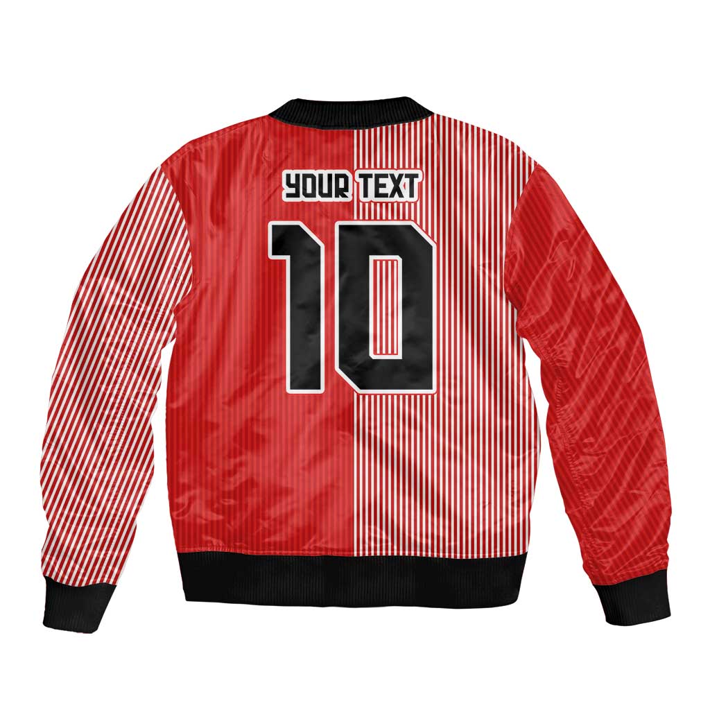 Custom Denmark National Football Sleeve Zip Bomber Jacket The Red and Whites Sporty Style - Wonder Print Shop