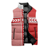 Custom Denmark National Football Sleeveless Puffer Jacket The Red and Whites Sporty Style - Wonder Print Shop
