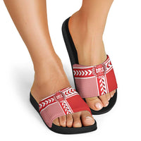 Denmark National Football Slide Sandals The Red and Whites Sporty Style - Wonder Print Shop