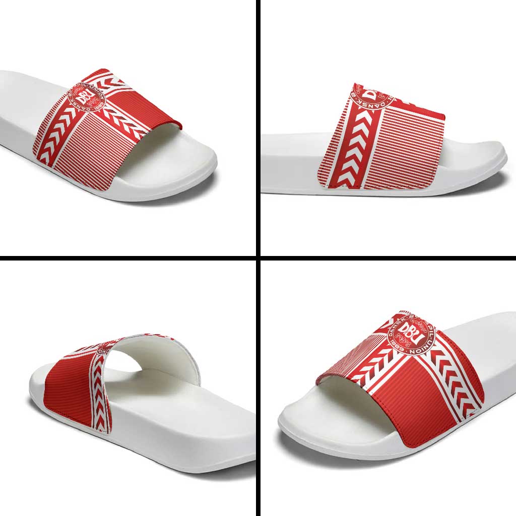 Denmark National Football Slide Sandals The Red and Whites Sporty Style - Wonder Print Shop