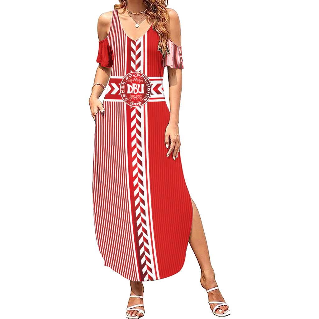 Custom Denmark National Football Summer Maxi Dress The Red and Whites Sporty Style - Wonder Print Shop