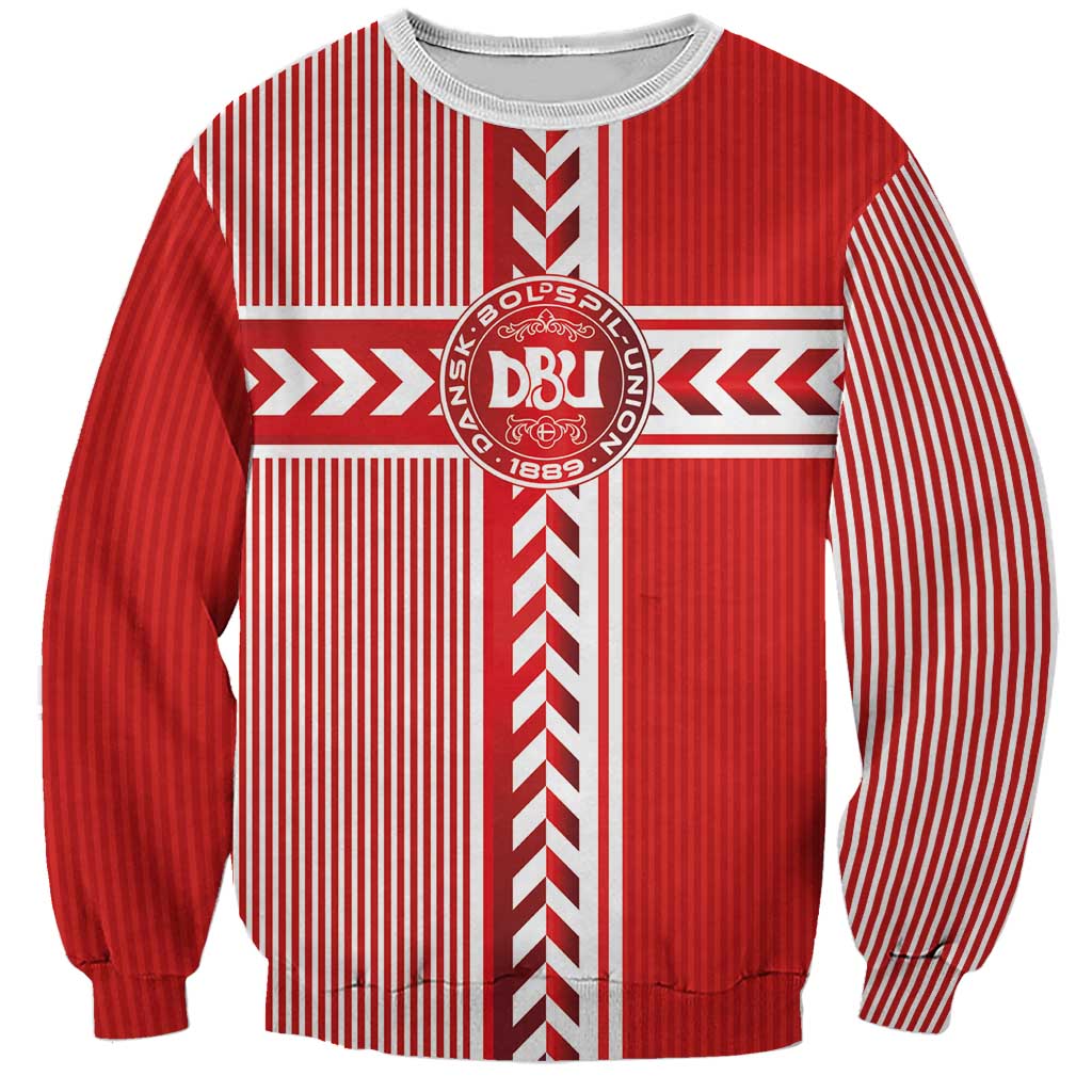 Custom Denmark National Football Sweatshirt The Red and Whites Sporty Style - Wonder Print Shop