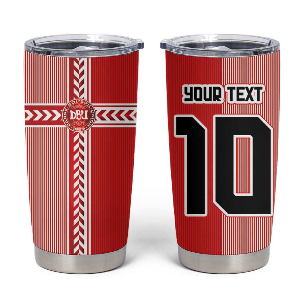 Custom Denmark National Football Tumbler Cup The Red and Whites Sporty Style - Wonder Print Shop