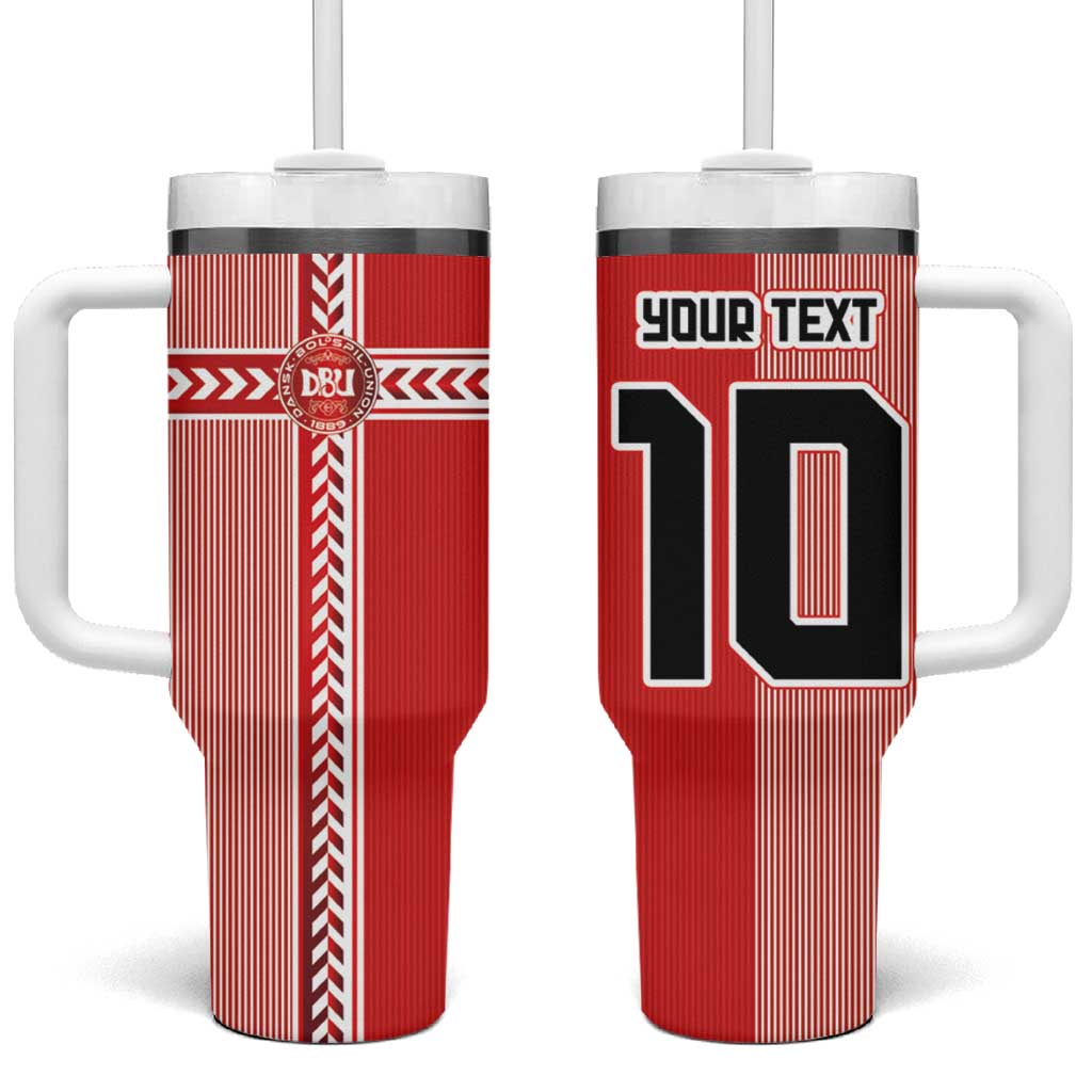 Custom Denmark National Football Tumbler With Handle The Red and Whites Sporty Style - Wonder Print Shop