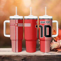 Custom Denmark National Football Tumbler With Handle The Red and Whites Sporty Style - Wonder Print Shop