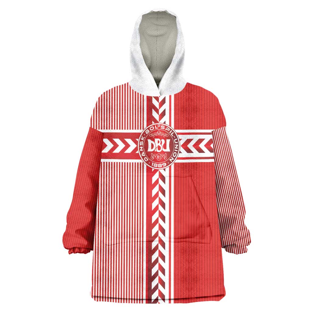 Custom Denmark National Football Wearable Blanket Hoodie The Red and Whites Sporty Style - Wonder Print Shop