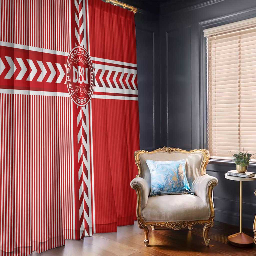 Denmark National Football Window Curtain The Red and Whites Sporty Style - Wonder Print Shop