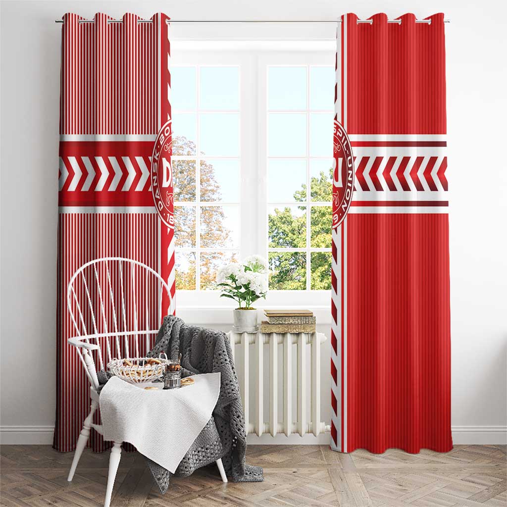 Denmark National Football Window Curtain The Red and Whites Sporty Style - Wonder Print Shop