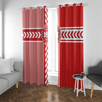 Denmark National Football Window Curtain The Red and Whites Sporty Style - Wonder Print Shop