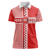 Custom Denmark National Football Women Polo Shirt The Red and Whites Sporty Style - Wonder Print Shop