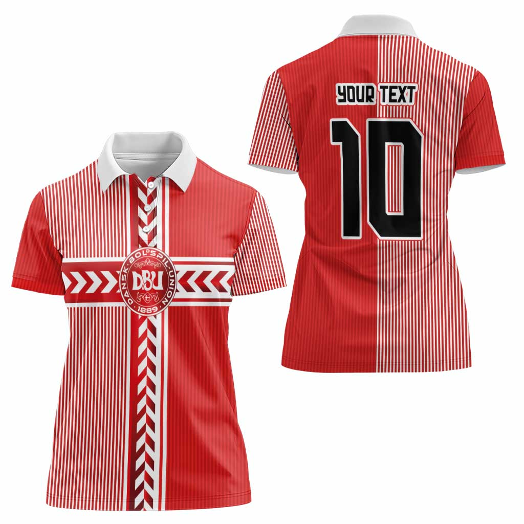 Custom Denmark National Football Women Polo Shirt The Red and Whites Sporty Style - Wonder Print Shop