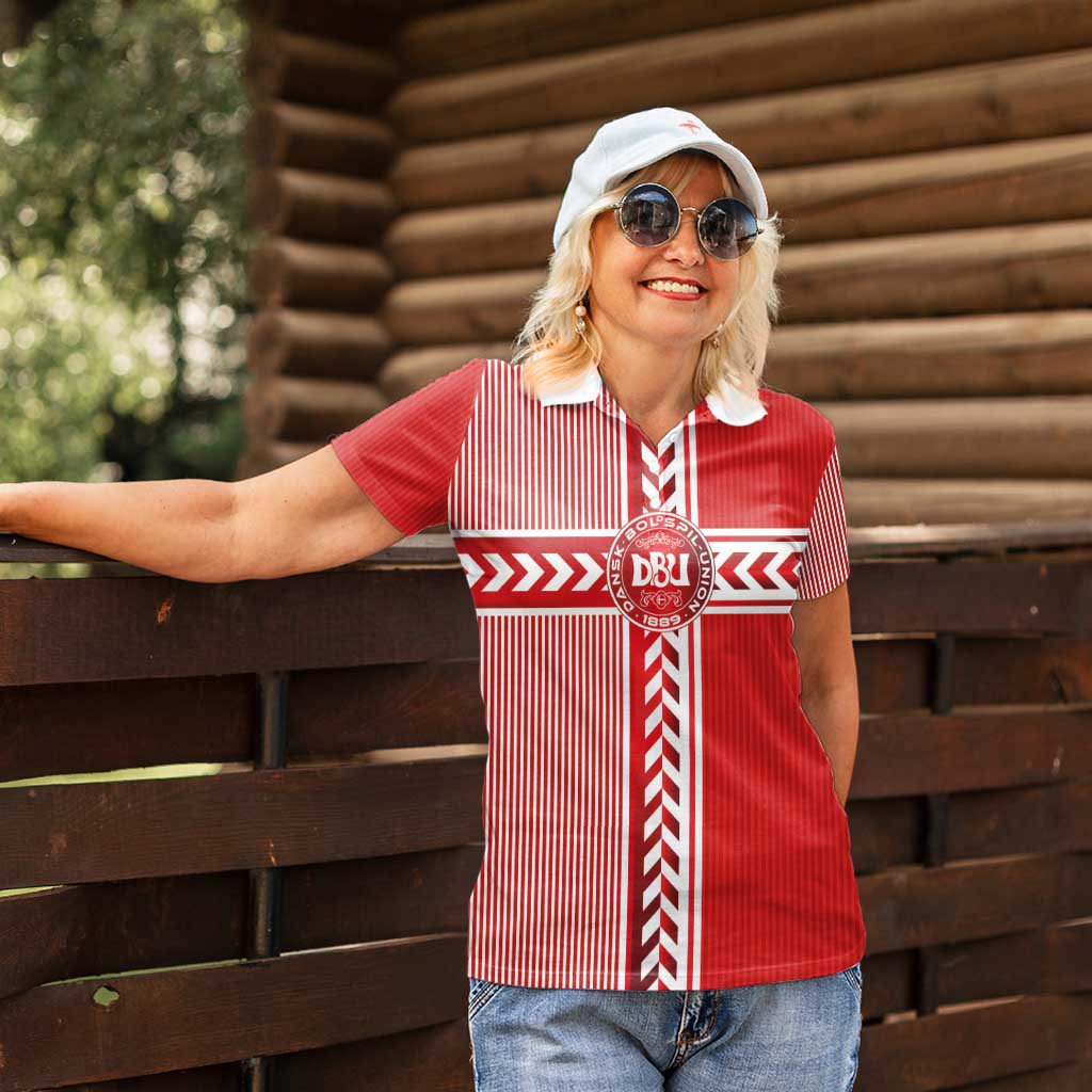 Custom Denmark National Football Women Polo Shirt The Red and Whites Sporty Style - Wonder Print Shop