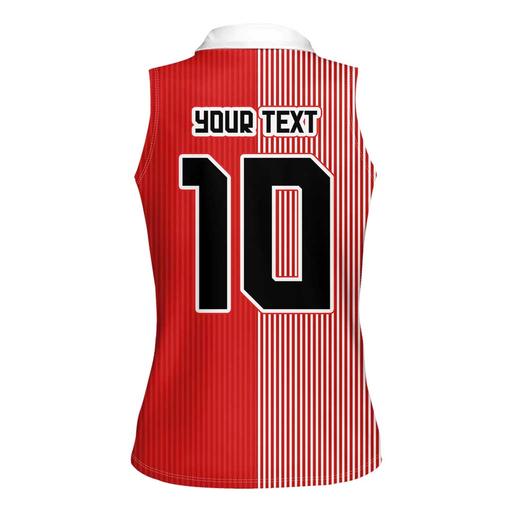 Custom Denmark National Football Women Sleeveless Polo Shirt The Red and Whites Sporty Style - Wonder Print Shop