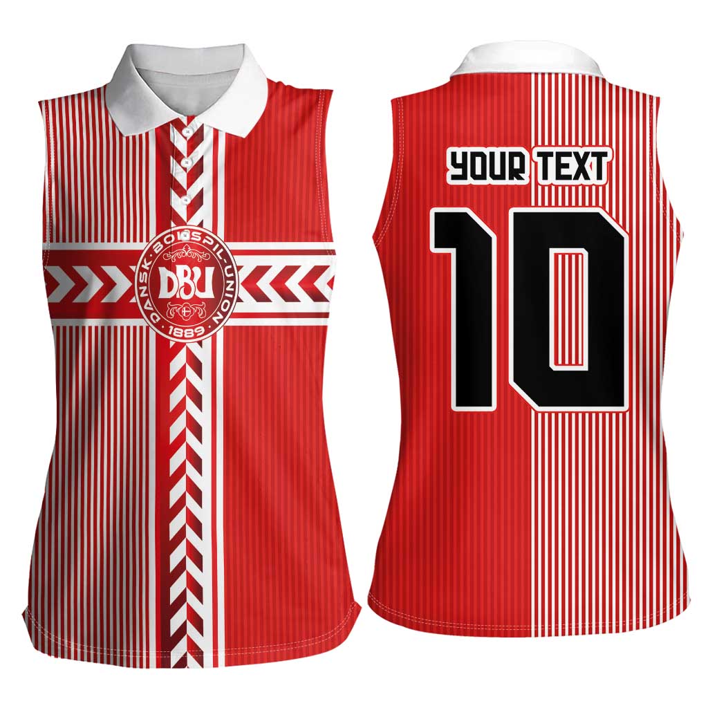 Custom Denmark National Football Women Sleeveless Polo Shirt The Red and Whites Sporty Style - Wonder Print Shop