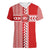 Custom Denmark National Football Women V-Neck T-Shirt The Red and Whites Sporty Style - Wonder Print Shop