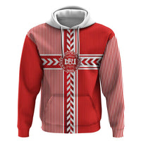 Custom Denmark National Football Zip Hoodie The Red and Whites Sporty Style - Wonder Print Shop