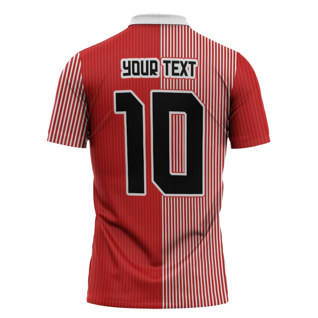 Custom Denmark National Football Zipper Polo Shirt The Red and Whites Sporty Style - Wonder Print Shop