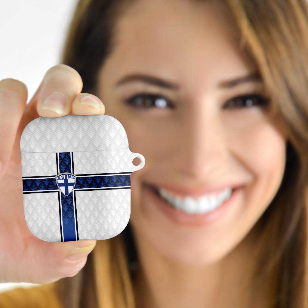 Finland National Football AirPods Case Pine Trees with Diamond Shapes - Wonder Print Shop