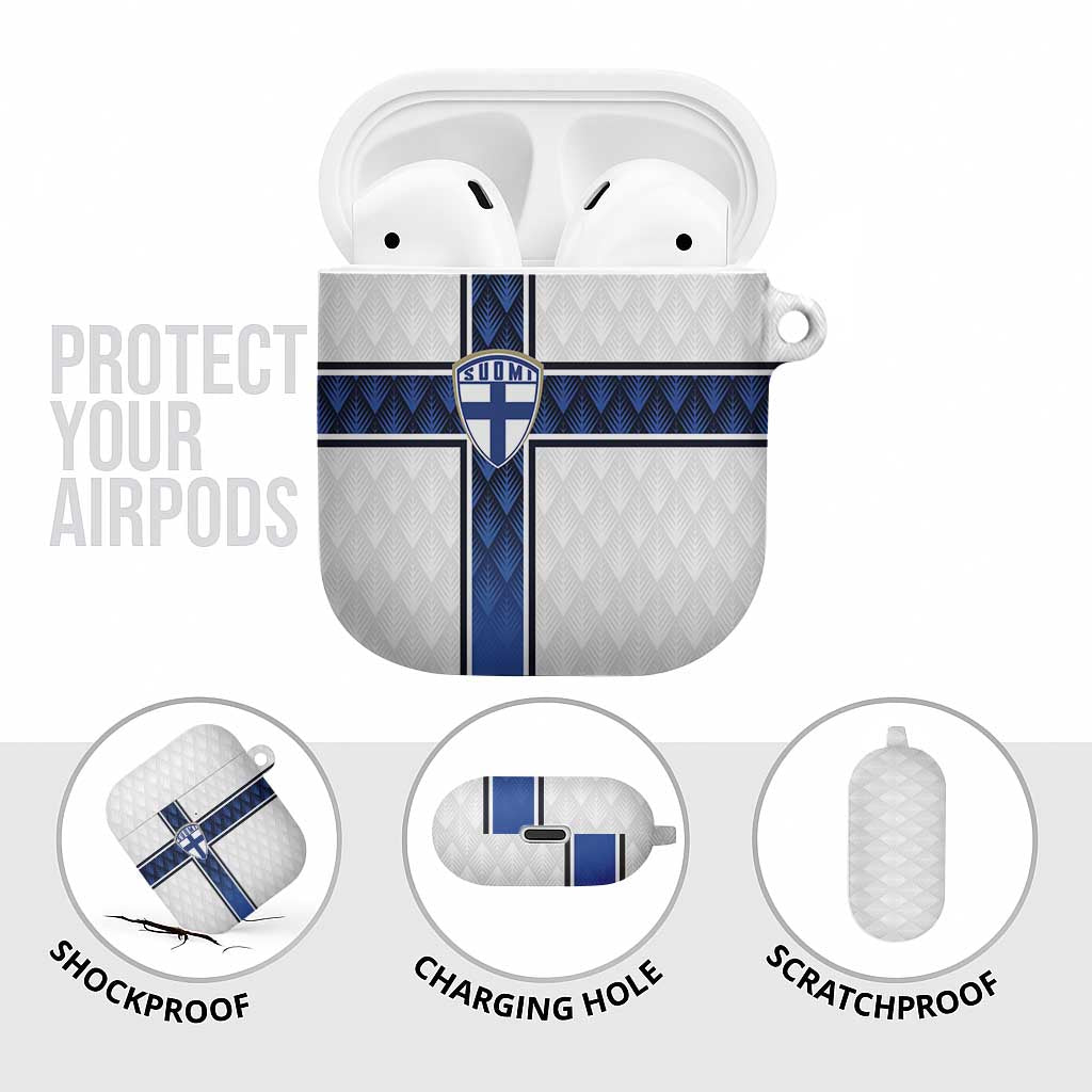 Finland National Football AirPods Case Pine Trees with Diamond Shapes - Wonder Print Shop